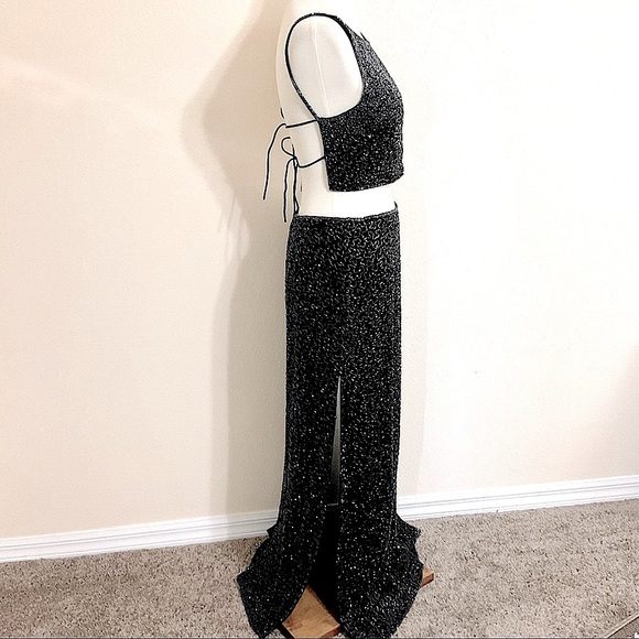 Vintage Andretta Donatello Backless Sequin Beaded Skirt Set Maxi - Picture 2 of 15